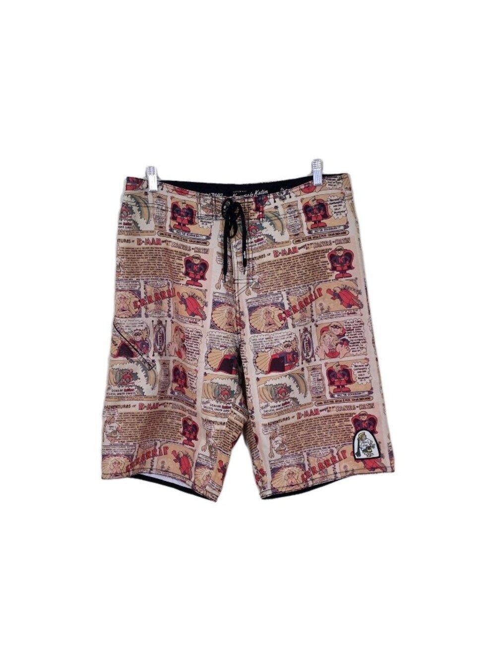 Kanvas By Katin Surf Shorts Mens 34 Multi Comics AOP Pockets Summer Beach Edgy